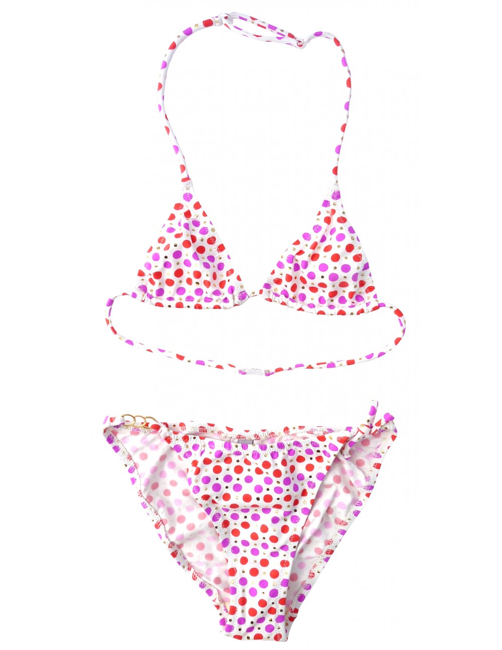 Polka Dots Print And Shiny Bikini Naturelle Ts Princesse Ilou Color