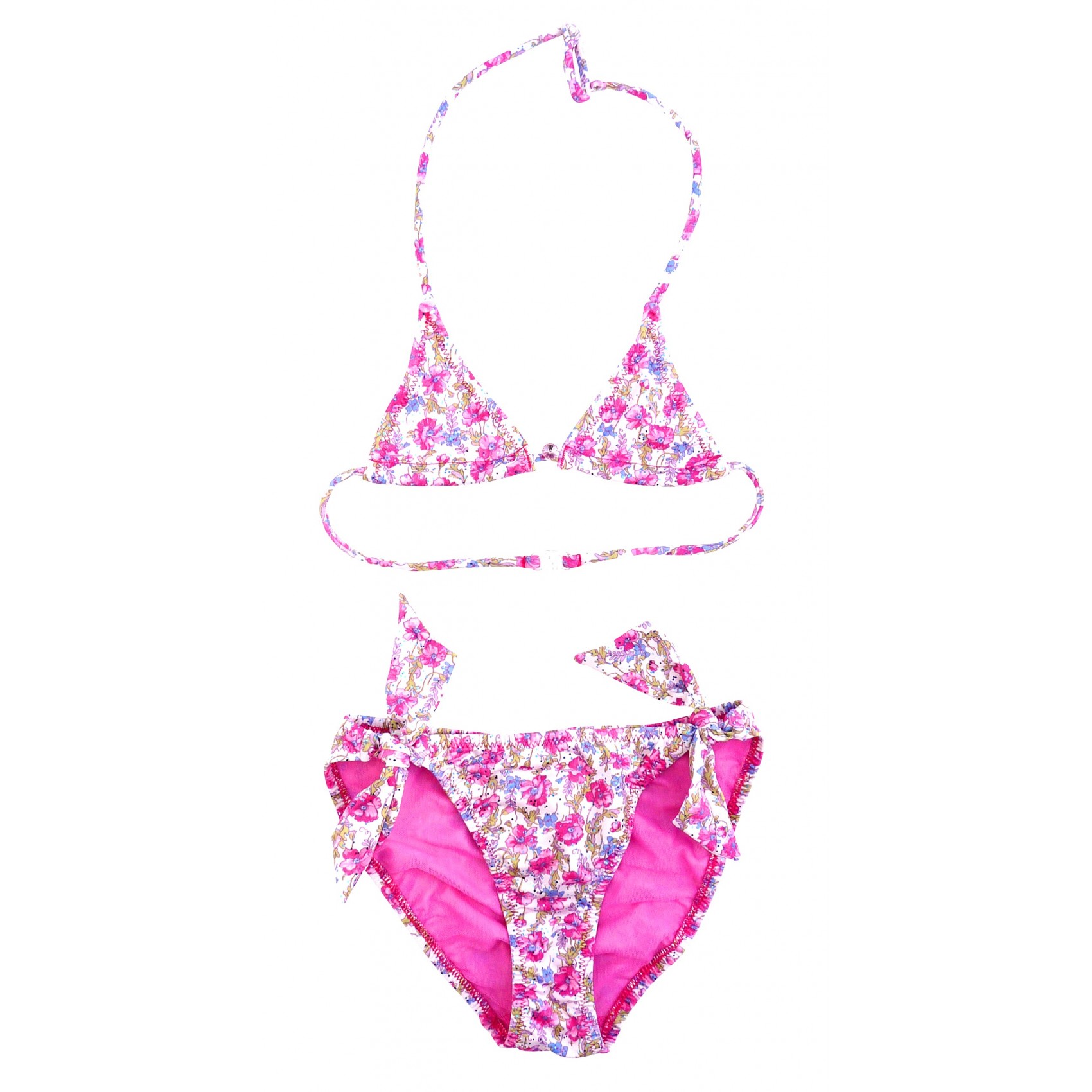 Pink Glossy And Printed Bikini Romantique Princesse Ilou