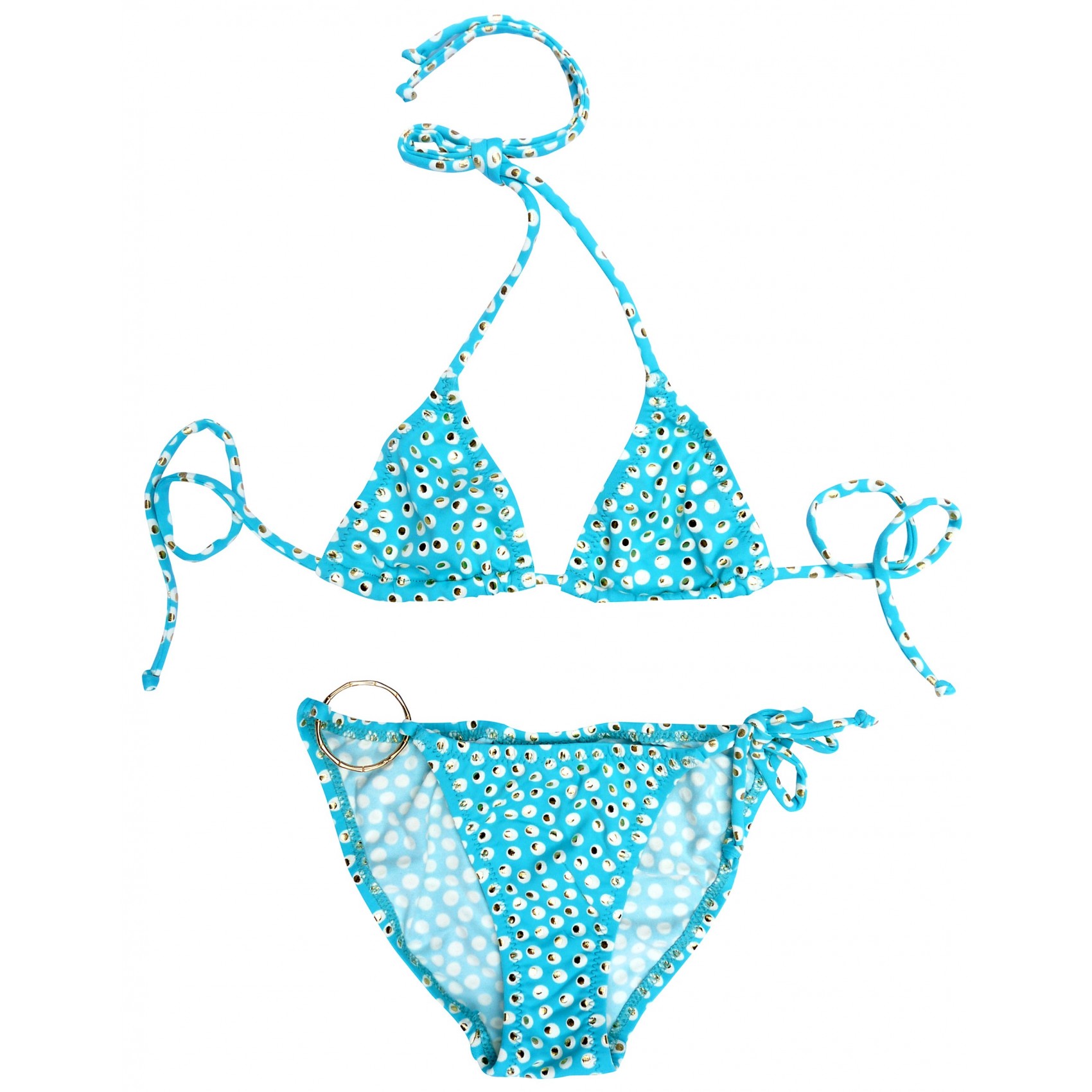 Spashing Golden Dot Print Bikini Princesse Ilou