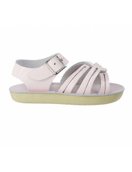 leather sandals shiny pink