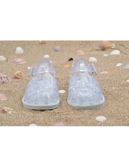 Sandales Bebe Plastique Transparent Couleur Blanc Taille 17