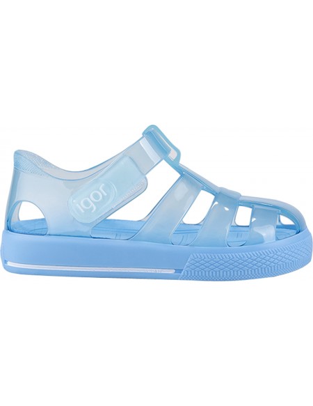 Sandales En Plastique Bebe Garcon Bleu Ciel Star Igor Couleur Bleu Taille 21