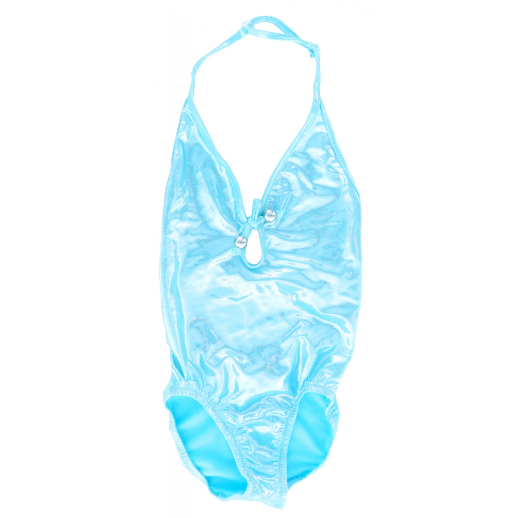 Shinny blue one piece swimsuit Princesse Ilou